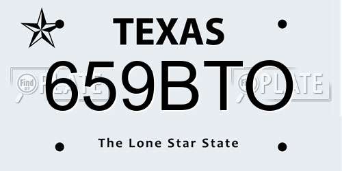 659BTO Texas License Plate