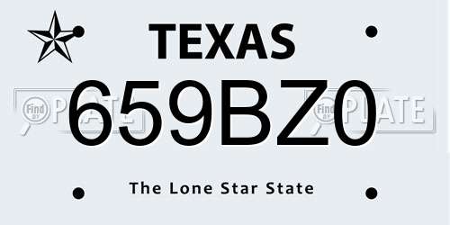 659BZ0 Texas License Plate