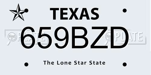 659BZD Texas License Plate