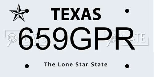 659GPR Texas License Plate