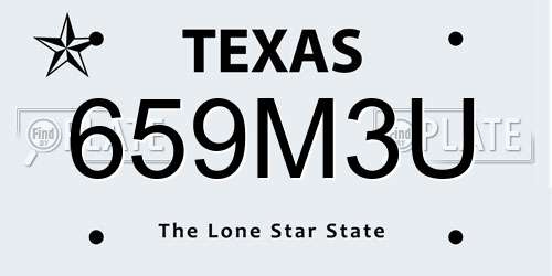 659M3U Texas License Plate