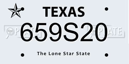 659S20 Texas License Plate