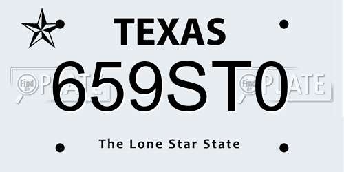 659ST0 Texas License Plate