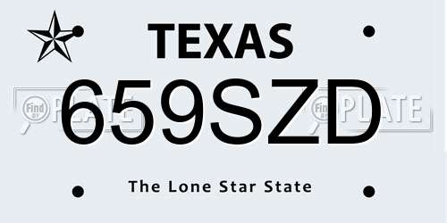 659SZD Texas License Plate