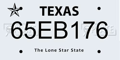 65EB176 Texas License Plate