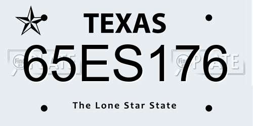 65ES176 Texas License Plate