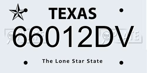 66012DV Texas License Plate