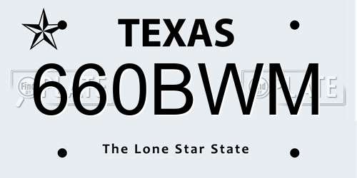 660BWM Texas License Plate