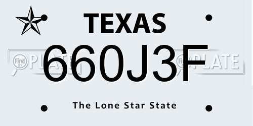 660J3F Texas License Plate