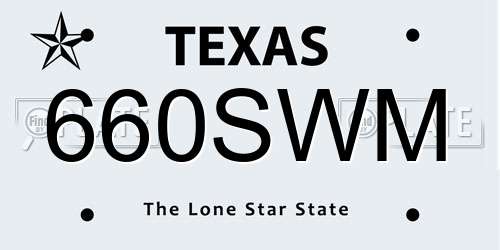 660SWM Texas License Plate
