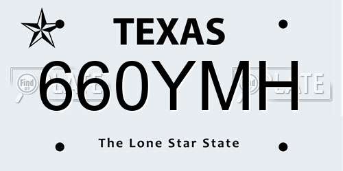 660YMH Texas License Plate