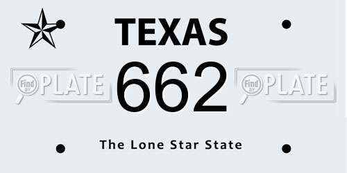 662 Texas License Plate