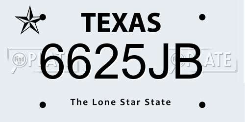 6625JB Texas License Plate