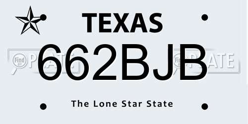 662BJB Texas License Plate