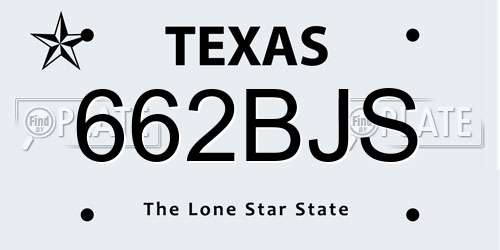 662BJS Texas License Plate