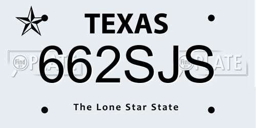 662SJS Texas License Plate