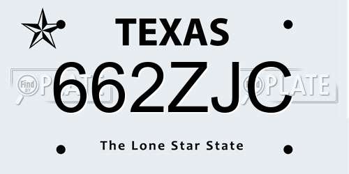 662ZJC Texas License Plate