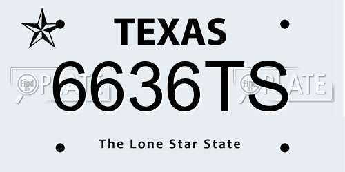 6636TS Texas License Plate