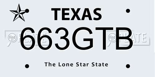 663GTB Texas License Plate