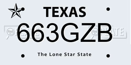 663GZB Texas License Plate