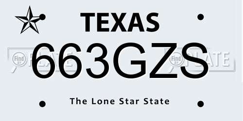 663GZS Texas License Plate