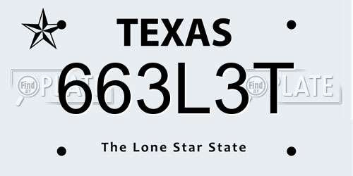 663L3T Texas License Plate