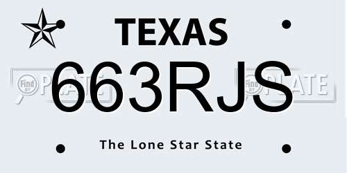 663RJS Texas License Plate