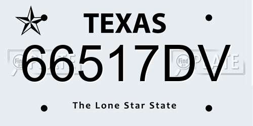 66517DV Texas License Plate