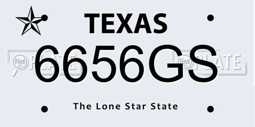 6656GS Texas License Plate