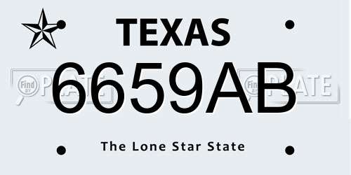6659AB Texas License Plate