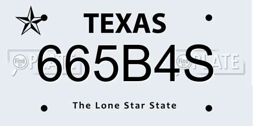 665B4S Texas License Plate