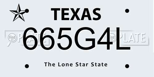 665G4L Texas License Plate