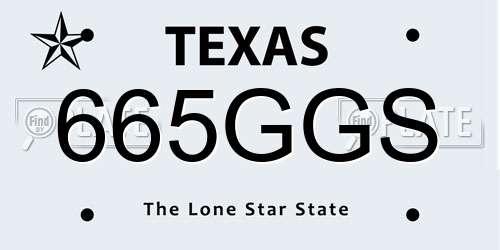 665GGS Texas License Plate