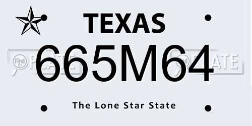 665M64 Texas License Plate