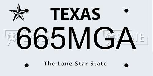 665MGA Texas License Plate
