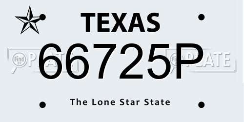 66725P Texas License Plate