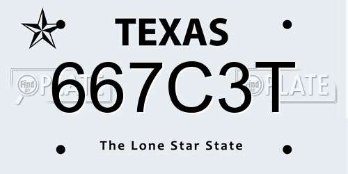 667C3T Texas License Plate