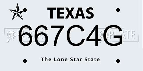667C4G Texas License Plate
