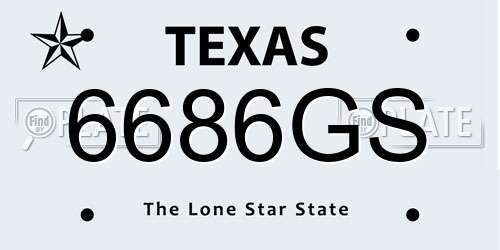 6686GS Texas License Plate