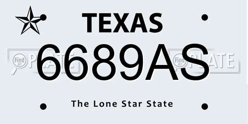 6689AS Texas License Plate