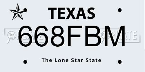668FBM Texas License Plate