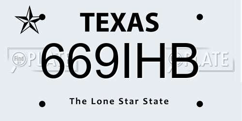 669IHB Texas License Plate