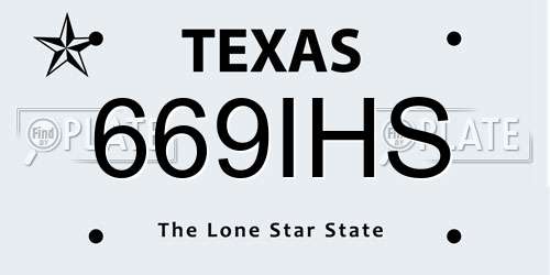 669IHS Texas License Plate