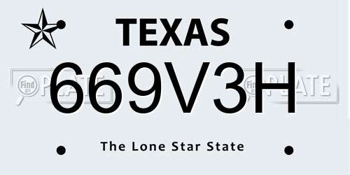 669V3H Texas License Plate