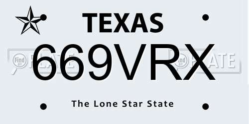 669VRX Texas License Plate