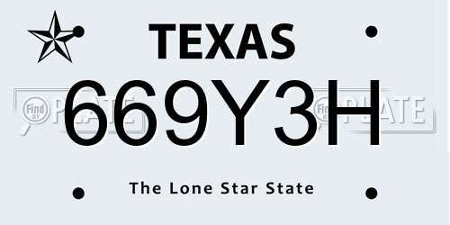 669Y3H Texas License Plate