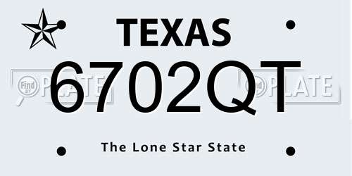 6702QT Texas License Plate