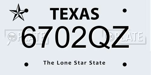 6702QZ Texas License Plate
