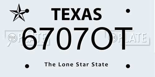 6707OT Texas License Plate