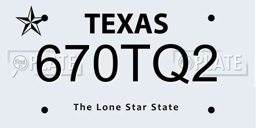 670TQ2 Texas License Plate